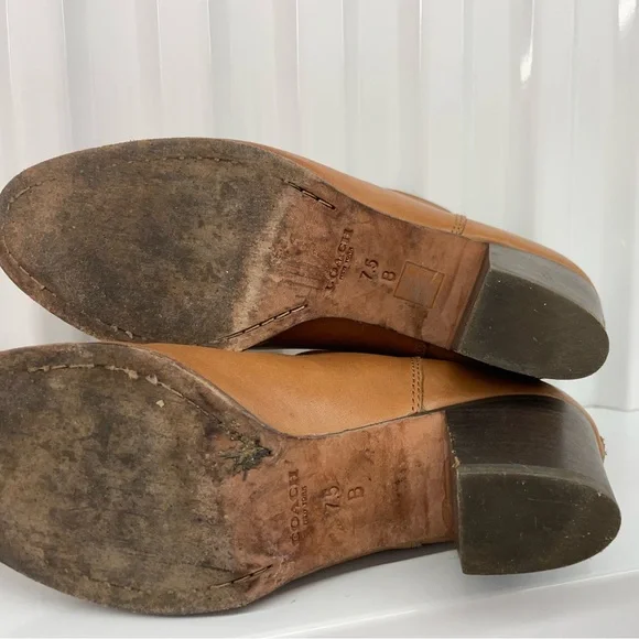 Coach Waldorf Tan Ankle Boots Size 7.5 - Picture 11 of 16